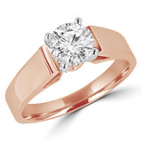 Round Lab Created Diamond Cathedral Solitaire Engagement Ring in Rose Gold (MVSLG1003-R)