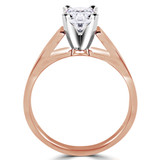 Round Lab Created Diamond Cathedral Solitaire Engagement Ring in Rose Gold (MVSLG1003-R)