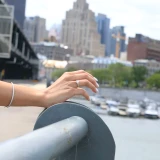 Princess Lab Created Diamond Cathedral Solitaire Engagement Ring in White Gold (MVSLG1004-W)