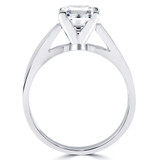 Princess Lab Created Diamond Cathedral Solitaire Engagement Ring in White Gold (MVSLG1004-W)