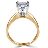 Round Lab Created Diamond Tapered Shank Solitaire Engagement Ring in Yellow Gold (MVSLG1005-Y)