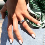 Round Lab Created Diamond Wide Shank Solitaire Engagement Ring in White Gold (MVSLG1007-W)