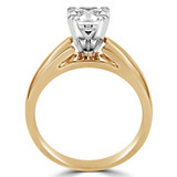 Round Lab Created Diamond Wide Shank Solitaire Engagement Ring in Yellow Gold (MVSLG1007-Y)