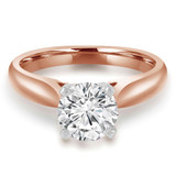 Round Lab Created Diamond Cathedral Solitaire Engagement Ring in Rose Gold (MVSLG1009-R)
