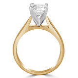 Round Lab Created Diamond Cathedral Solitaire Engagement Ring in Yellow Gold (MVSLG1009-Y)