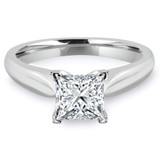 Princess Lab Created Diamond Cathedral Solitaire Engagement Ring in White Gold (MVSLG1010-W)