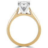 Princess Lab Created Diamond Cathedral Solitaire Engagement Ring in Yellow Gold (MVSLG1010-Y)