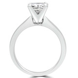 Princess Lab Created Diamond Tapered Cathedral Solitaire Engagement Ring in White Gold (MVSLG1012-W)
