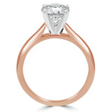 Round Lab Created Diamond Pinched Cathedral Solitaire Engagement Ring in Rose Gold (MVSLG1014-R)
