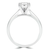 Princess Lab Created Diamond Pinched Cathedral Solitaire Engagement Ring in White Gold (MVSLG1015-W)