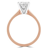 Round Lab Created Diamond Tapered Cathedral Solitaire Engagement Ring in Rose Gold (MVSLG1017-R)