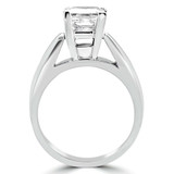 Princess Lab Created Diamond Pinched Cathedral Solitaire Engagement Ring in White Gold (MVSLG1020-W)