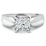 Princess Lab Created Diamond Pinched Cathedral Solitaire Engagement Ring in White Gold (MVSLG1020-W)