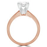 Round Lab Created Diamond Pinched Cathedral Solitaire Engagement Ring in Rose Gold (MVSLG1026-R)