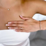 Round Lab Created Diamond Pinched Cathedral Solitaire Engagement Ring in Rose Gold (MVSLG1026-R)