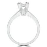 Round Lab Created Diamond Pinched Cathedral Solitaire Engagement Ring in White Gold (MVSLG1026-W)