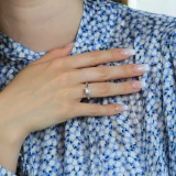 Princess Lab Created Diamond Cathedral V-Prong Solitaire Engagement Ring in White Gold (MVSLG1040-W)