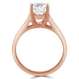 Round Lab Created Diamond Reverse Tapered Cathedral Trellis Solitaire Engagement Ring in Rose Gold (MVSLG1042-R)