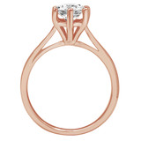 Round Lab Created Diamond Tapered Cathedral 6-Prong Solitaire Engagement Ring in Rose Gold (MVSLG1043-R)