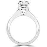 Round Lab Created Diamond Tapered Knife Edge Cathedral Solitaire Engagement Ring in White Gold (MVSLG1044-W)