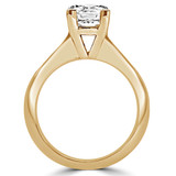 Round Lab Created Diamond Tapered Knife Edge Cathedral Solitaire Engagement Ring in Yellow Gold (MVSLG1044-Y)