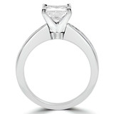 Princess Lab Created Diamond Cathedral V-Prong Solitaire with Accents Engagement Ring in White Gold with Channel Set Accents (MVSLG1048-W)