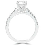 Round Lab Created Diamond Cathedral Solitaire with Accents Engagement Ring in White Gold (MVSLG1064-W)