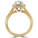 Round Lab Created Diamond Cathedral Cushion Halo Engagement Ring in Yellow Gold (MVSLG1065-Y)