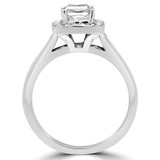 Princess Lab Created Diamond Cathedral Cushion Halo Engagement Ring in White Gold (MVSLG1066-W)