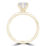 Round Lab Created Diamond 6-Prong Solitaire with Accents Engagement Ring and Wedding Band Set Ring in Yellow Gold Channel Set Accents (MVSLG1072-Y)