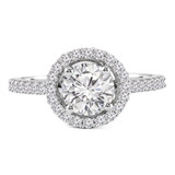 Round Lab Created Diamond Round Halo Engagement Ring in White Gold (MVSLG1093-W)