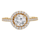 Round Lab Created Diamond Round Halo Engagement Ring in Yellow Gold (MVSLG1093-Y)