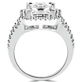 Princess Lab Created Diamond Cushion Halo Engagement Ring in White Gold (MVSLG1099-W)