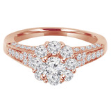 Round Lab Created Diamond Round Halo Engagement Ring in Rose Gold (MVSLG1104-R)