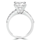 Princess Lab Created Diamond V-Prong Solitaire with Accents Engagement Ring in White Gold (MVSLG1120-W)