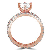 Round Lab Created Diamond Solitaire with Accents Engagement Ring and Wedding Band Set Ring in Rose Gold (MVSLG1127-R)