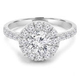 Round Lab Created Diamond Cathedral Round Halo Engagement Ring in White Gold (MVSLG1133-W)