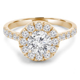 Round Lab Created Diamond Cathedral Round Halo Engagement Ring in Yellow Gold (MVSLG1133-Y)