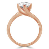 Round Lab Created Diamond Bypass Solitaire Engagement Ring in Rose Gold (MVSLG1145-R)