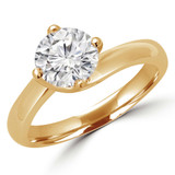 Round Lab Created Diamond Bypass Solitaire Engagement Ring in Yellow Gold (MVSLG1145-Y)