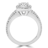 Round Lab Created Diamond Two-Row Split-Shank Cushion Halo Engagement Ring in White Gold (MVSLG1147-W)