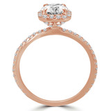 Round Lab Created Diamond Cushion Halo Engagement Ring in Rose Gold (MVSLG1150-R)
