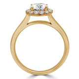 Round Lab Created Diamond Cathedral Open Bridge Round Halo Engagement Ring in Yellow Gold (MVSLG1152-Y)