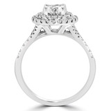 Round Lab Created Diamond Cathedral Double Round Halo Engagement Ring in White Gold (MVSLG1160-W)