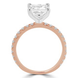 Princess Lab Created Diamond Solitaire with Accents Engagement Ring in Rose Gold (MVSLG1162-R)