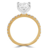 Princess Lab Created Diamond Solitaire with Accents Engagement Ring in Yellow Gold (MVSLG1162-Y)