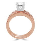 Round Lab Created Diamond Solitaire with Accents Engagement Ring and Wedding Band Set Ring in Rose Gold (MVSLG1164-R)