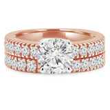 Round Lab Created Diamond Solitaire with Accents Engagement Ring and Wedding Band Set Ring in Rose Gold (MVSLG1170-R)