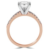 Princess Lab Created Diamond Solitaire with Accents Engagement Ring in Rose Gold (MVSLG1174-R)
