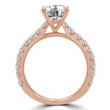 Round Lab Created Diamond Cathedral Solitaire with Accents Engagement Ring in Rose Gold (MVSLG1176-R)